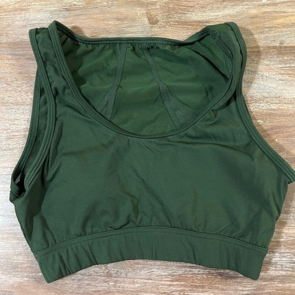 Varley mesh back sports bra EUC hunter green size XS